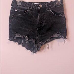 Zara Black Distressed Jean Shorts size 4 women’s
